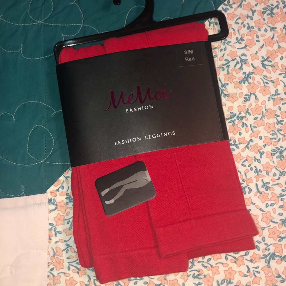 MeMoí Red Fashion Leggings S/M NWT